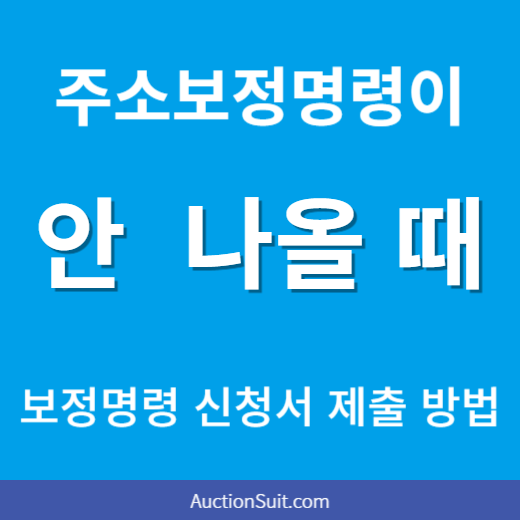 주소보정명령이 안 나올 때｜보정명령 신청서 제출 방법과 실제 사례