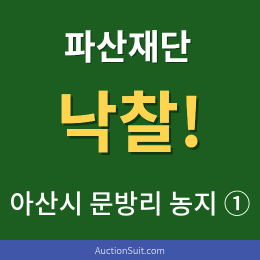 [파산재단] 아산시 문방리 농지 ①｜유찰 끝에 280만원 수의계약